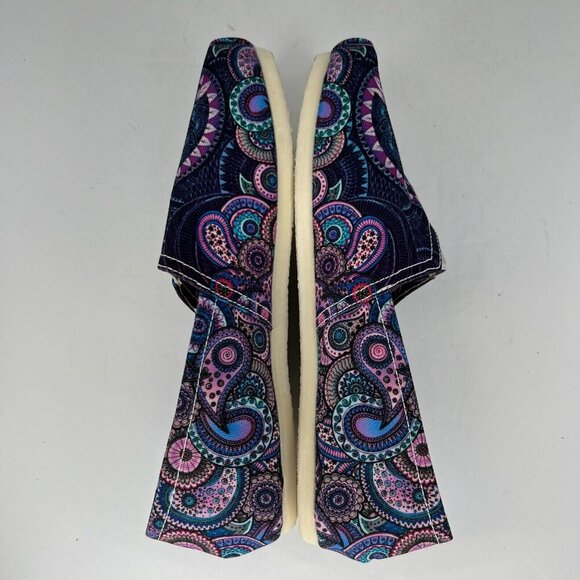 Womens Multicolor Paisley Loafer Shoes Slip On Low Top Round Toe Flats Size 8 - Picture 6 of 9